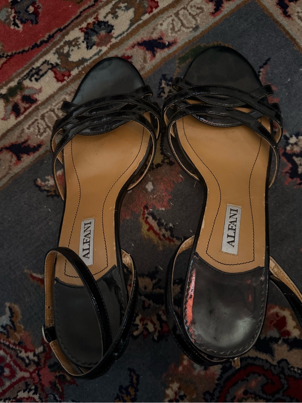 Alfani Black Patent Strappy Heeled Sandals